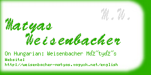 matyas weisenbacher business card